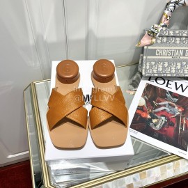 Maison Margiela Summer Calf Slippers For Women Brown