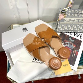 Maison Margiela Summer Calf Slippers For Women Brown