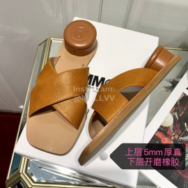 Maison Margiela Summer Calf Slippers For Women Brown