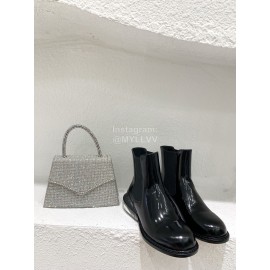 Maison Margiela Autumn Winter Thick Soled Leather Boots For Women Black