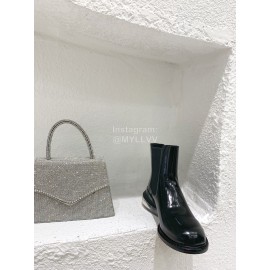 Maison Margiela Autumn Winter Thick Soled Leather Boots For Women Black