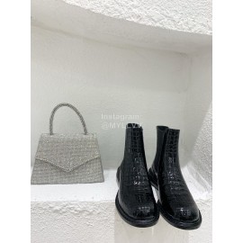 Maison Margiela Autumn Winter Black Thick Soled Leather Boots For Women 