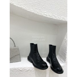 Maison Margiela Autumn Winter Black Thick Soled Leather Boots For Women 