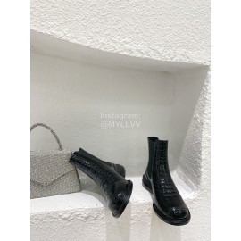 Maison Margiela Autumn Winter Black Thick Soled Leather Boots For Women 