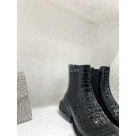 Maison Margiela Autumn Winter Black Thick Soled Leather Boots For Women 