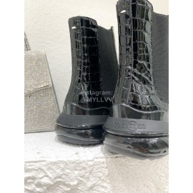 Maison Margiela Autumn Winter Black Thick Soled Leather Boots For Women 