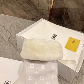Maison Margiela Winter Thick Soled Wool Boots For Women White