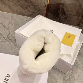 Maison Margiela Winter Thick Soled Wool Boots For Women White