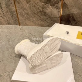 Maison Margiela Winter Thick Soled Wool Boots For Women White