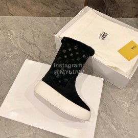Maison Margiela Winter Thick Soled Wool Boots For Women Black