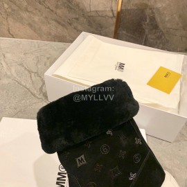 Maison Margiela Winter Thick Soled Wool Boots For Women Black