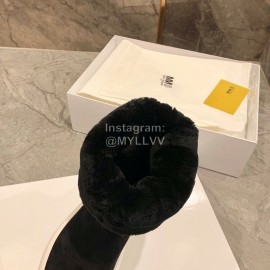 Maison Margiela Winter Thick Soled Wool Boots For Women Black