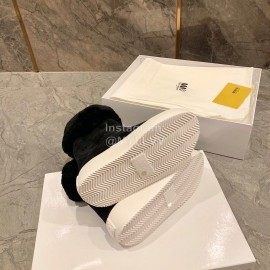 Maison Margiela Winter Thick Soled Wool Boots For Women Black