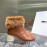Maison Margiela Winter Fur Calf High Heeled Boots For Women Brown