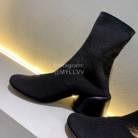 Maison Margiela Summer Mesh Thick High Heel Boots For Women Black