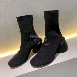 Maison Margiela Summer Mesh Thick High Heel Boots For Women Black