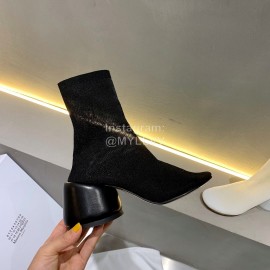 Maison Margiela Summer Mesh Thick High Heel Boots For Women Black