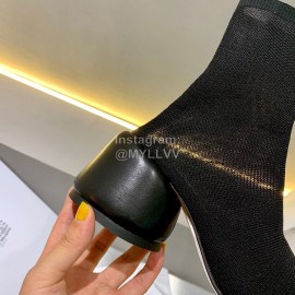 Maison Margiela Summer Mesh Thick High Heel Boots For Women Black