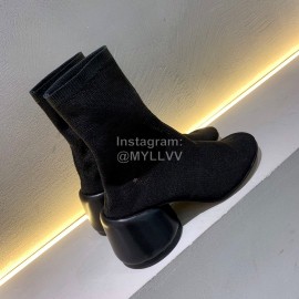 Maison Margiela Summer Mesh Thick High Heel Boots For Women Black