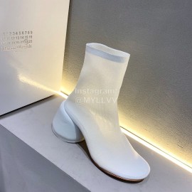 Maison Margiela Summer Mesh Thick High Heel Boots For Women White