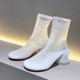 Maison Margiela Summer Mesh Thick High Heel Boots For Women White