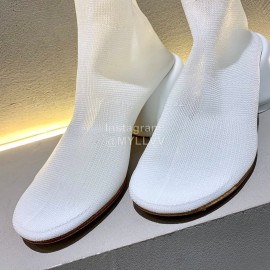 Maison Margiela Summer Mesh Thick High Heel Boots For Women White