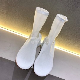 Maison Margiela Summer Mesh Thick High Heel Boots For Women White