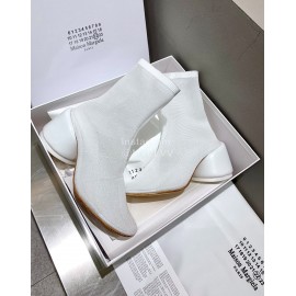 Maison Margiela Summer Mesh Thick High Heel Boots For Women White