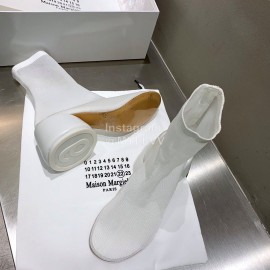 Maison Margiela Summer Mesh Thick High Heel Boots For Women White
