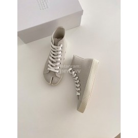 Maison Margiela Velvet Canvas High Top Tabi Shoes For Women Gray