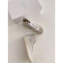 Maison Margiela Velvet Canvas High Top Tabi Shoes For Women Gray