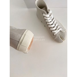 Maison Margiela Velvet Canvas High Top Tabi Shoes For Women Gray