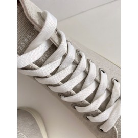 Maison Margiela Velvet Canvas High Top Tabi Shoes For Women Gray