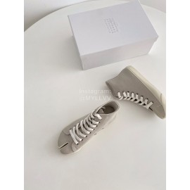 Maison Margiela Velvet Canvas High Top Tabi Shoes For Women Gray