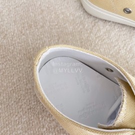 Maison Margiela Velvet Canvas Tabi Shoes For Women Beige