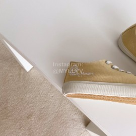 Maison Margiela Velvet Canvas Tabi Shoes For Women Beige