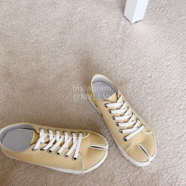 Maison Margiela Velvet Canvas Tabi Shoes For Women Beige