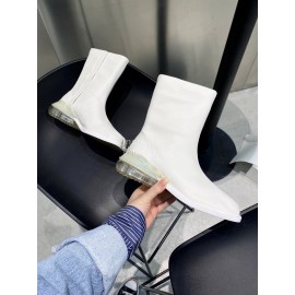 Maison Margiela Soft Cowhide Short Boots For Men And Women White