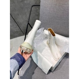 Maison Margiela Soft Cowhide Short Boots For Men And Women White
