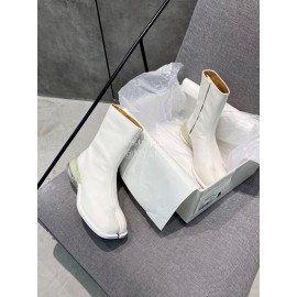 Maison Margiela Soft Cowhide Short Boots For Men And Women White