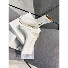 Maison Margiela Soft Cowhide Short Boots For Men And Women White