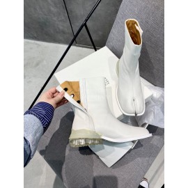 Maison Margiela Soft Cowhide Short Boots For Men And Women White