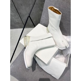 Maison Margiela Soft Cowhide Short Boots For Men And Women White