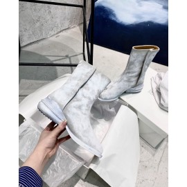 Maison Margiela Soft Cowhide Suede Short Boots For Men And Women Gray