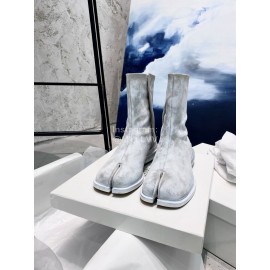 Maison Margiela Soft Cowhide Suede Short Boots For Men And Women Gray