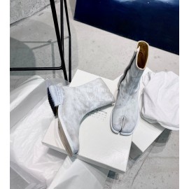 Maison Margiela Soft Cowhide Suede Short Boots For Men And Women Gray