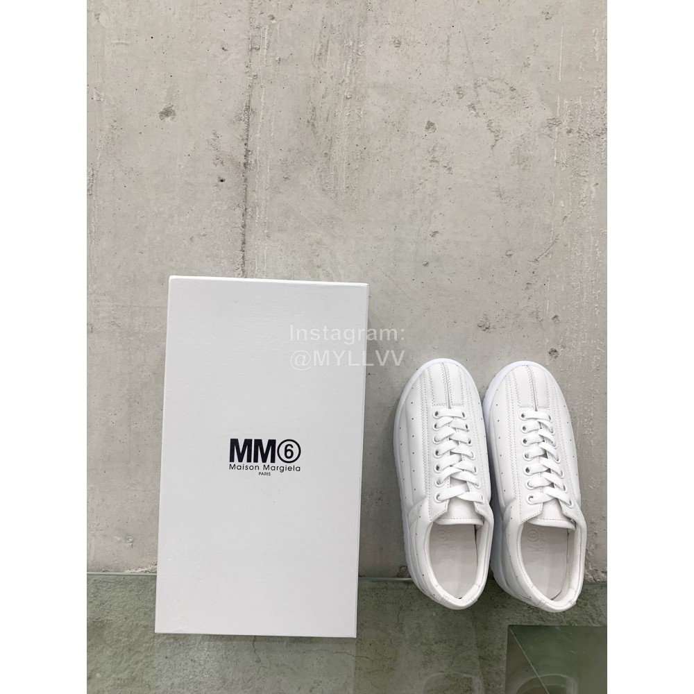 Maison Margiela Cow Leather Thick Soled Casual Shoes For Women White