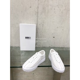 Maison Margiela Cow Leather Thick Soled Casual Shoes For Women White