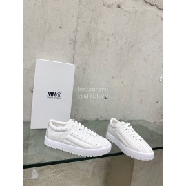 Maison Margiela Cow Leather Thick Soled Casual Shoes For Women White