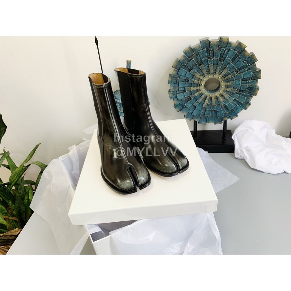 Maison Margiela Autumn Winter New Cowhide Short Boots For Women Black